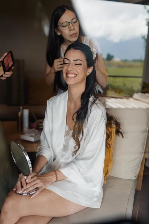 Preparação da noiva antes do casamento em Mendoza, Argentina